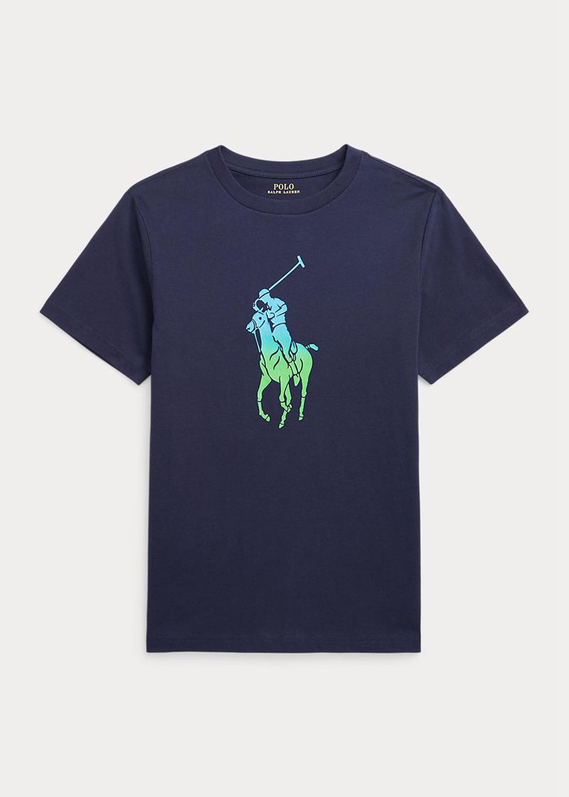 Camiseta Ralph Lauren Niño 6-14 Años Ombre Big Pony Cotton Jersey Chile Azul Marino MTIAK-3186